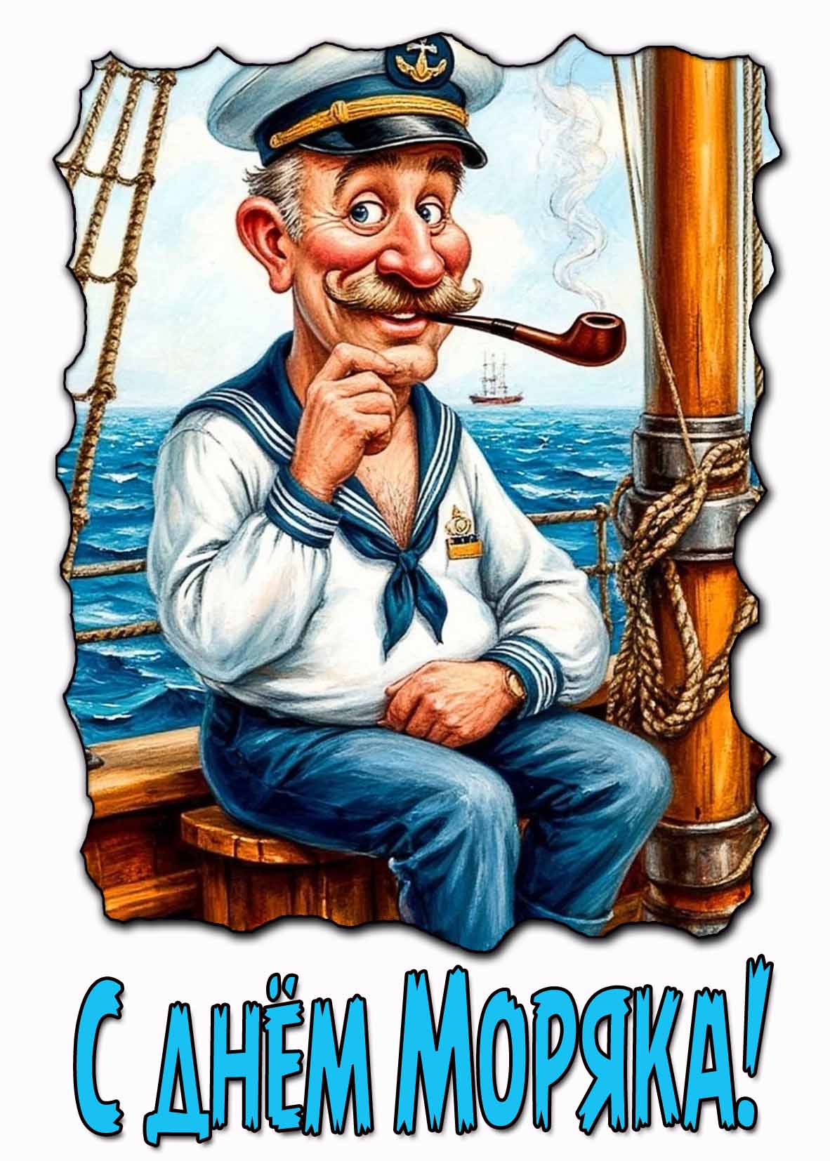 Красивая открытка с днём Моряка