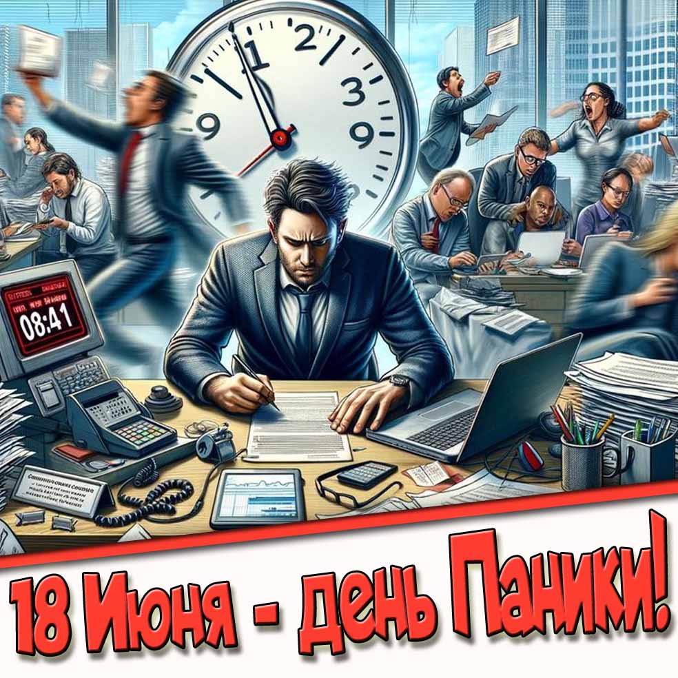 Красивая открытка 18 Июня - день паники