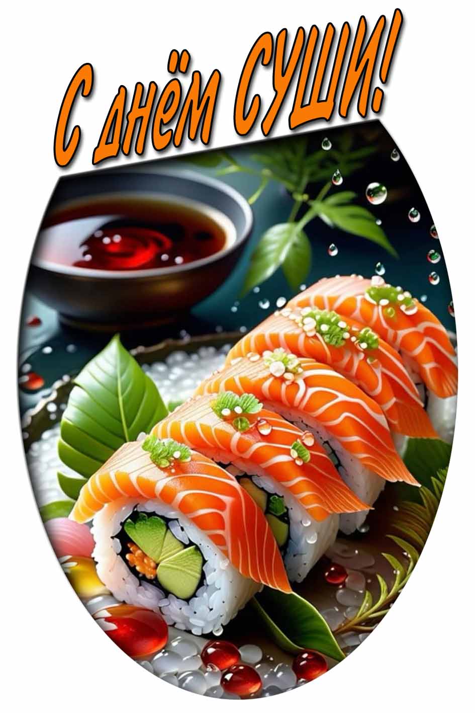 Красивая открытка с днём суши