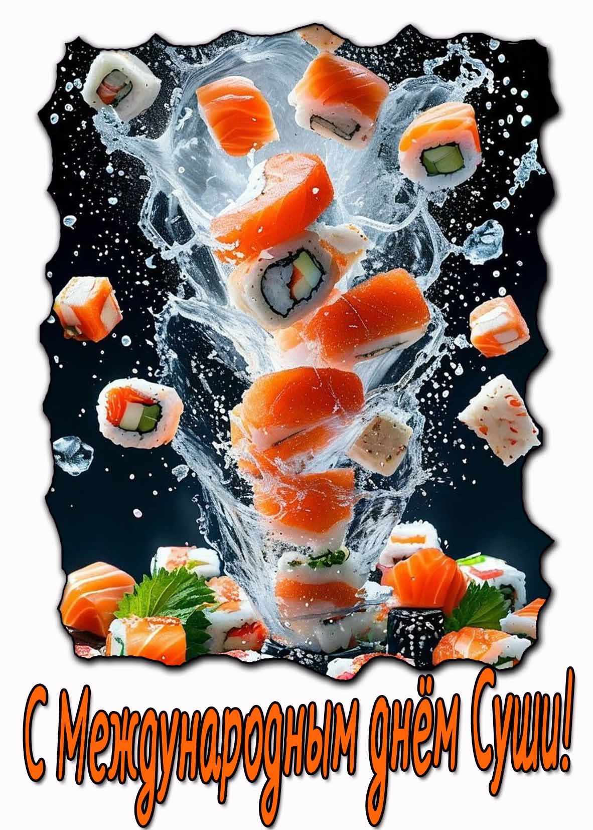 Красивая открытка с международным днём суши