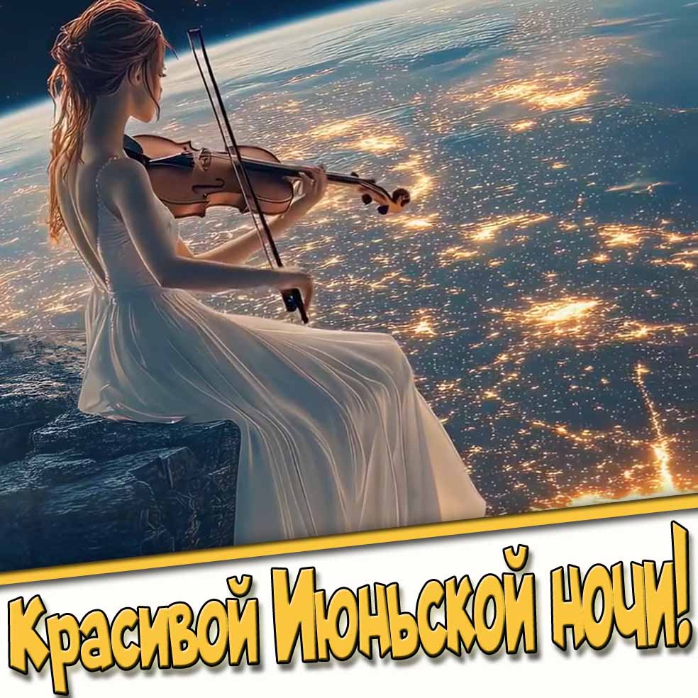 Необычная открытка с пожеланием "Красивой Июньской ночи!"