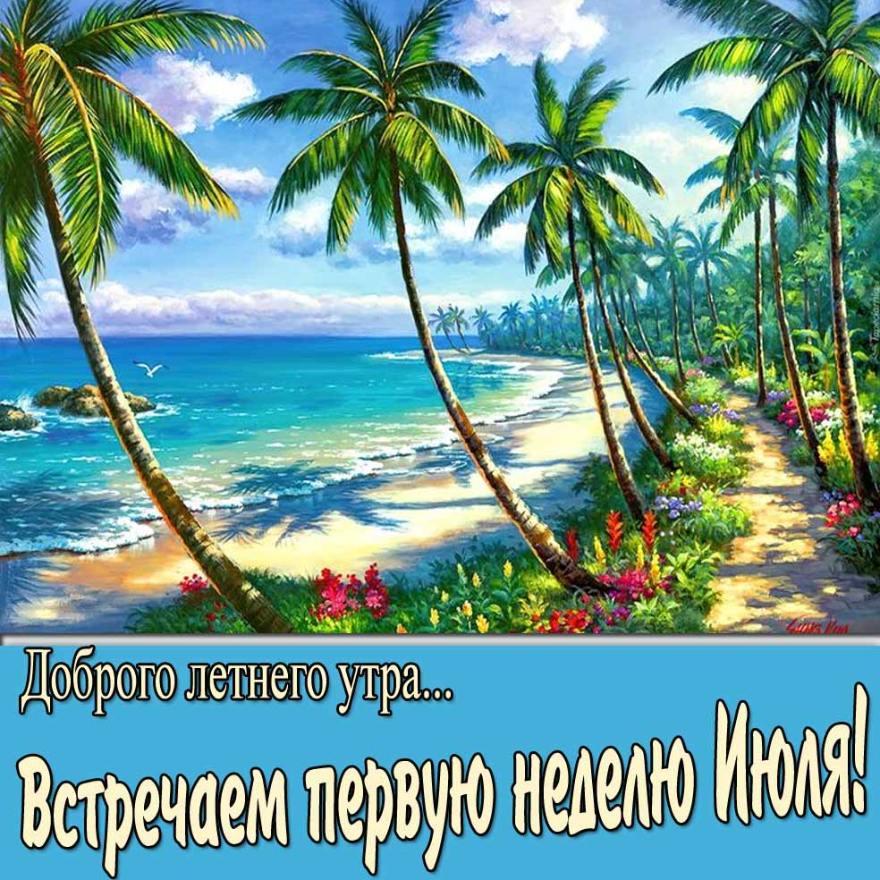 Открытка "Доброго летнего утра... Встречаем первую неделю Июля!"