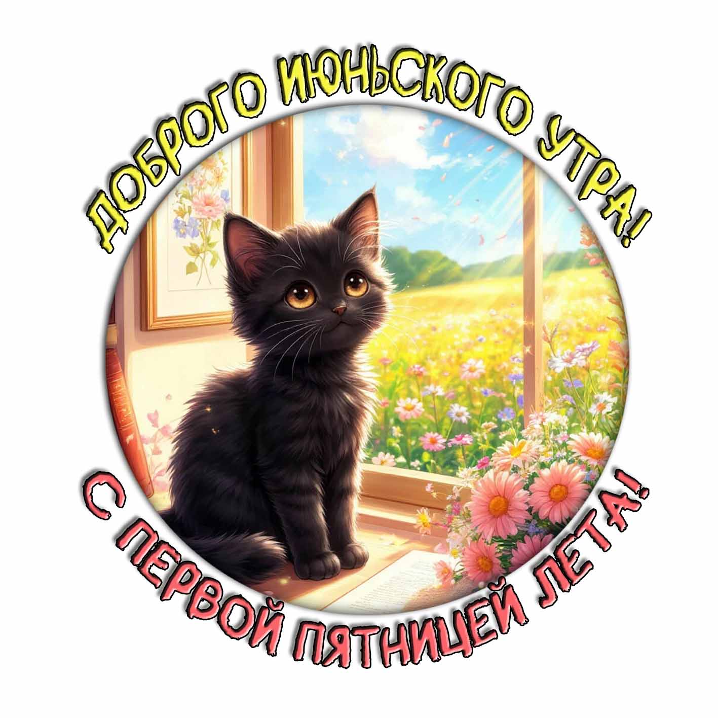 Прикольная открытка "Доброго Июньского утра! С первой пятницей Лета!"