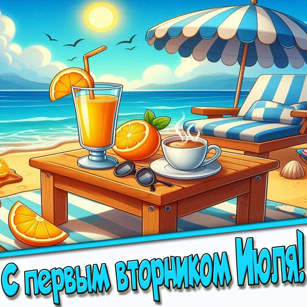 Красивая картинка с первым Вторником Июля