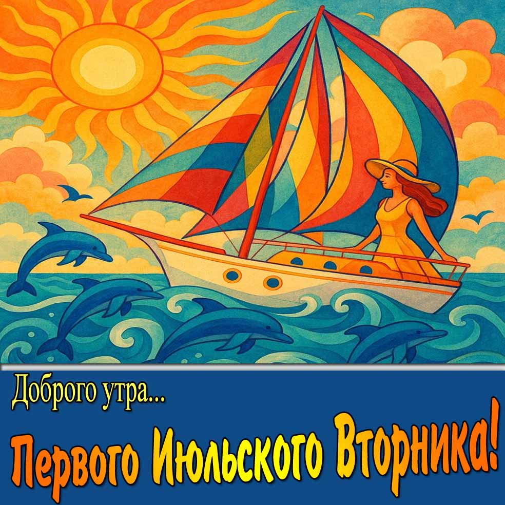Красивая открытка "Доброго утра первого Июльского вторника!"