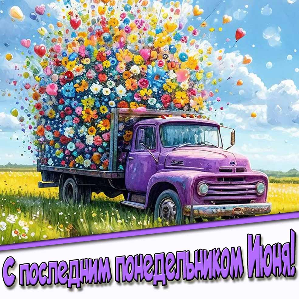 Красивая открытка с последним понедельником Июня