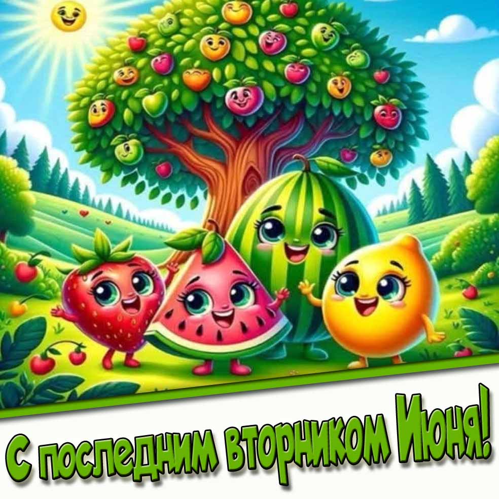 Красивая открытка с последним вторником Июня