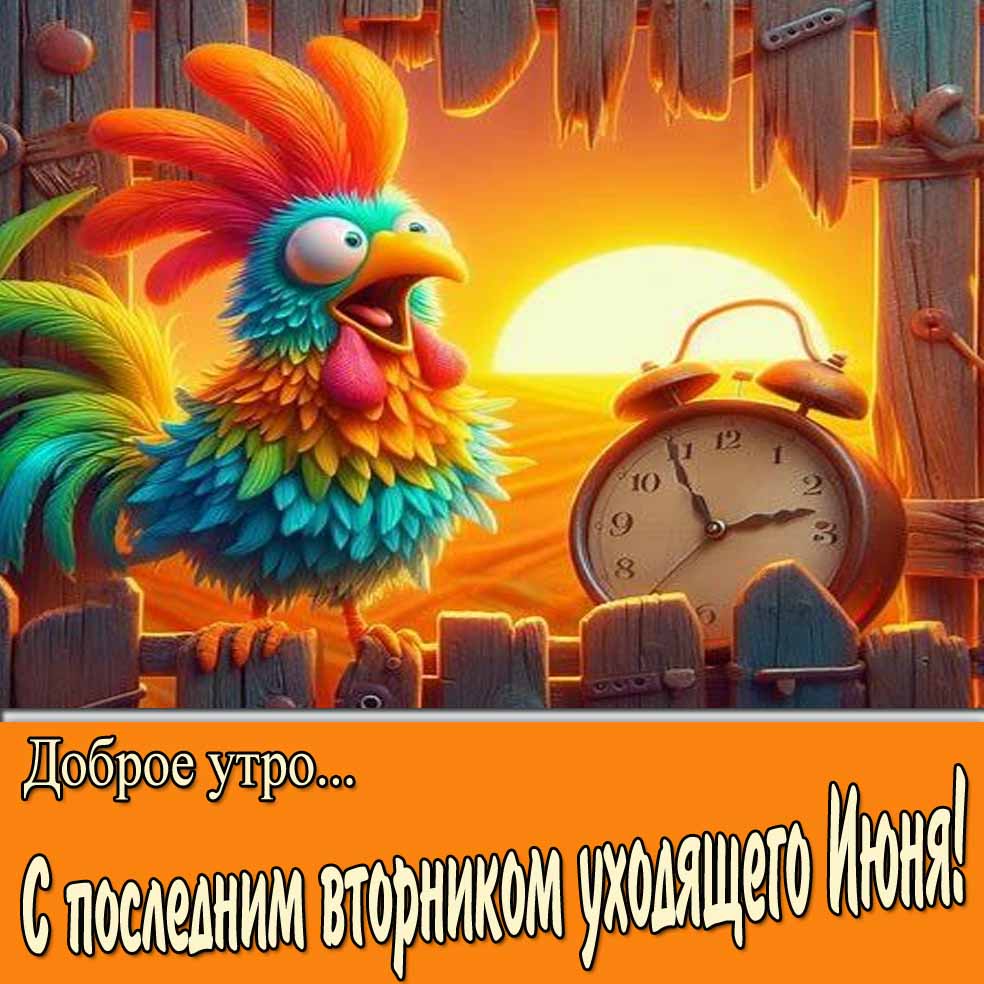 Смешная картинка "Доброе утро... С последним вторником уходящего Июня!"