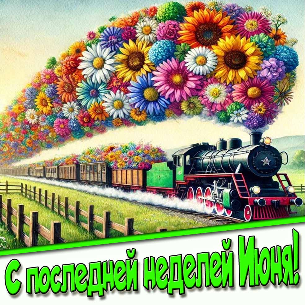 Красивая открытка с последней неделей Июня