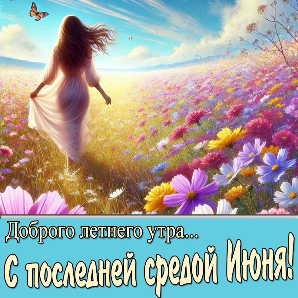 Красивая картинка "Доброго летнего утра... С последней средой Июня!"