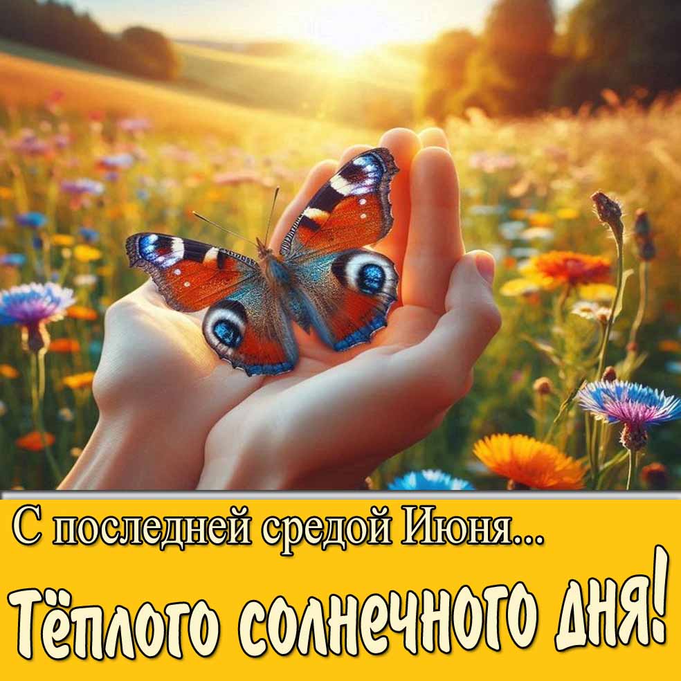Красивая открытка "С последней средой Июня... Тёплого солнечного дня!"