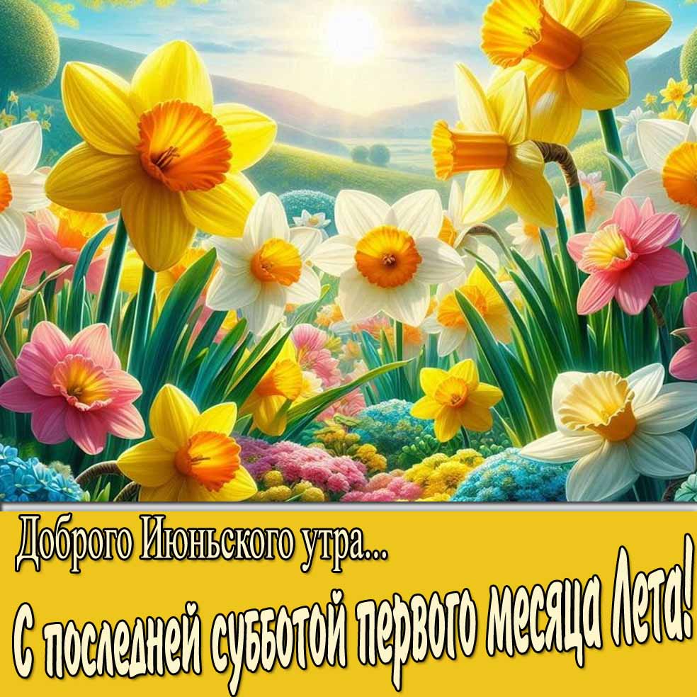 Открытка "Доброго Июньского утра! С последней субботой первого месяца Лета!"