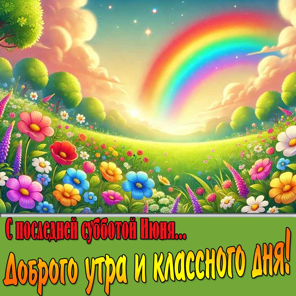 Красивая картинка "С последней субботой Июня! Доброго утра и классного дня!"
