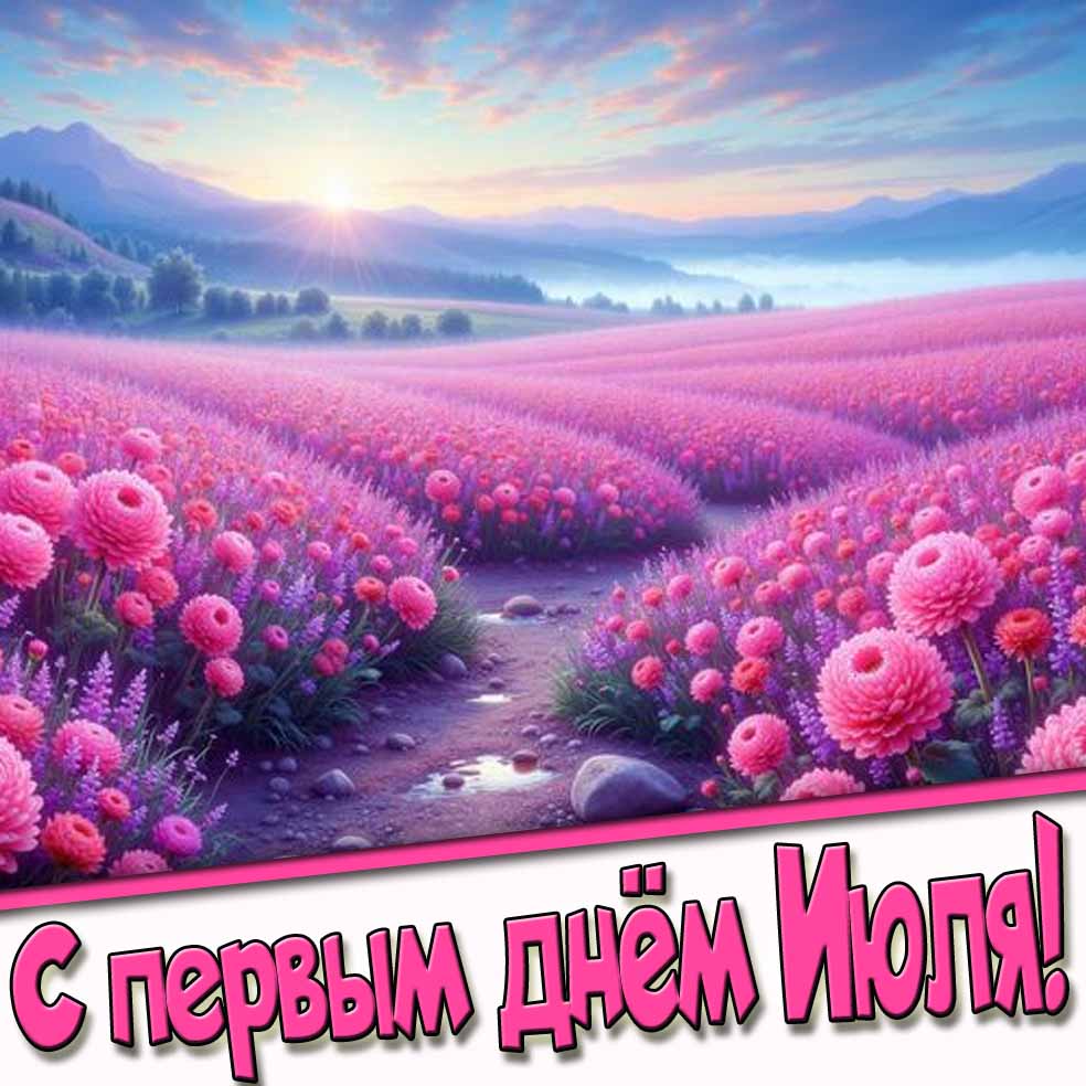 Красивая картинка с первым днём Июля