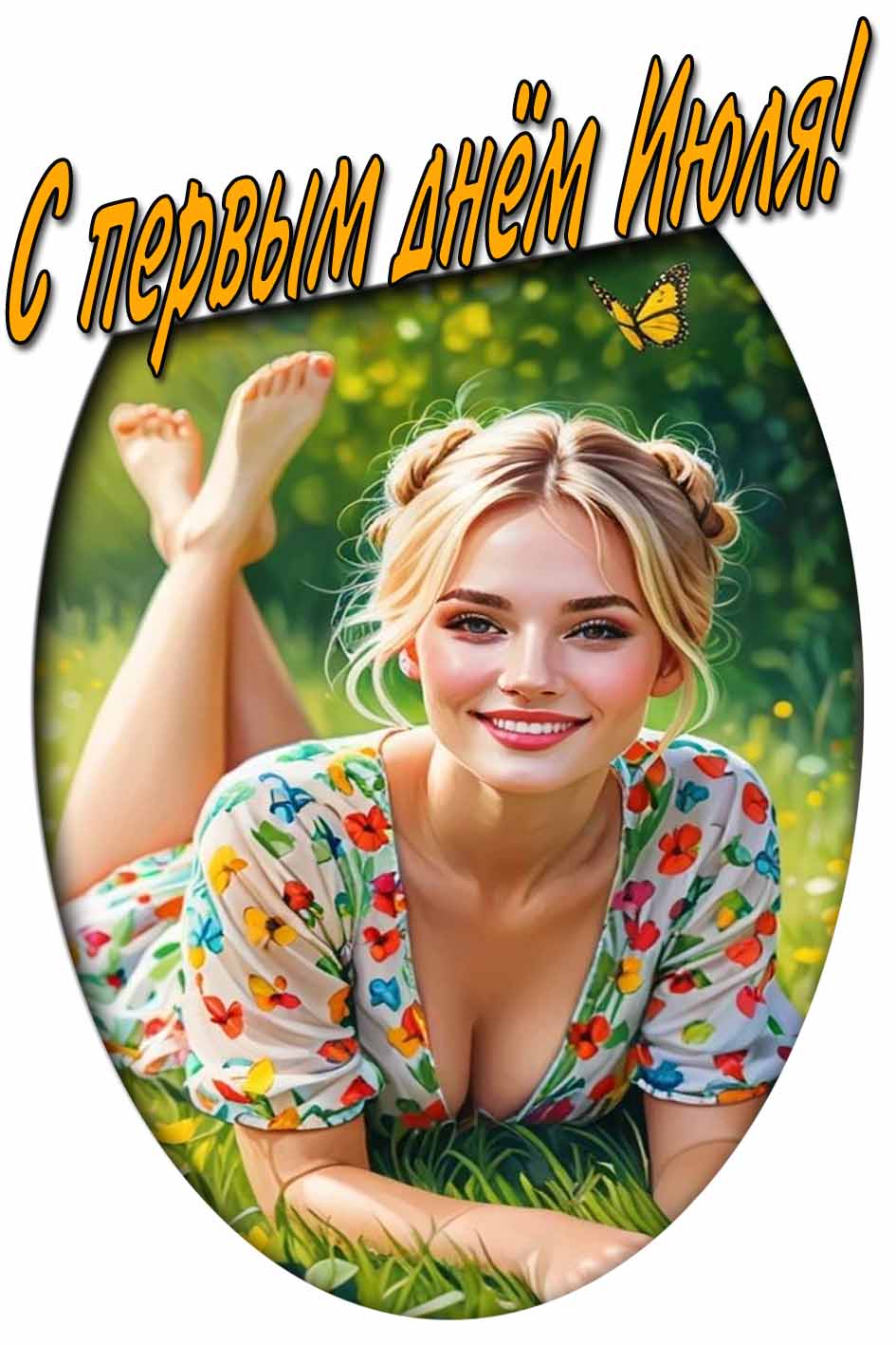 С первым днём Июля! - картинка с девушкой для мужчины
