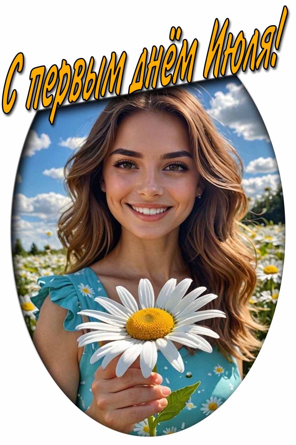 С первым днём Июля! - открытка на телефон