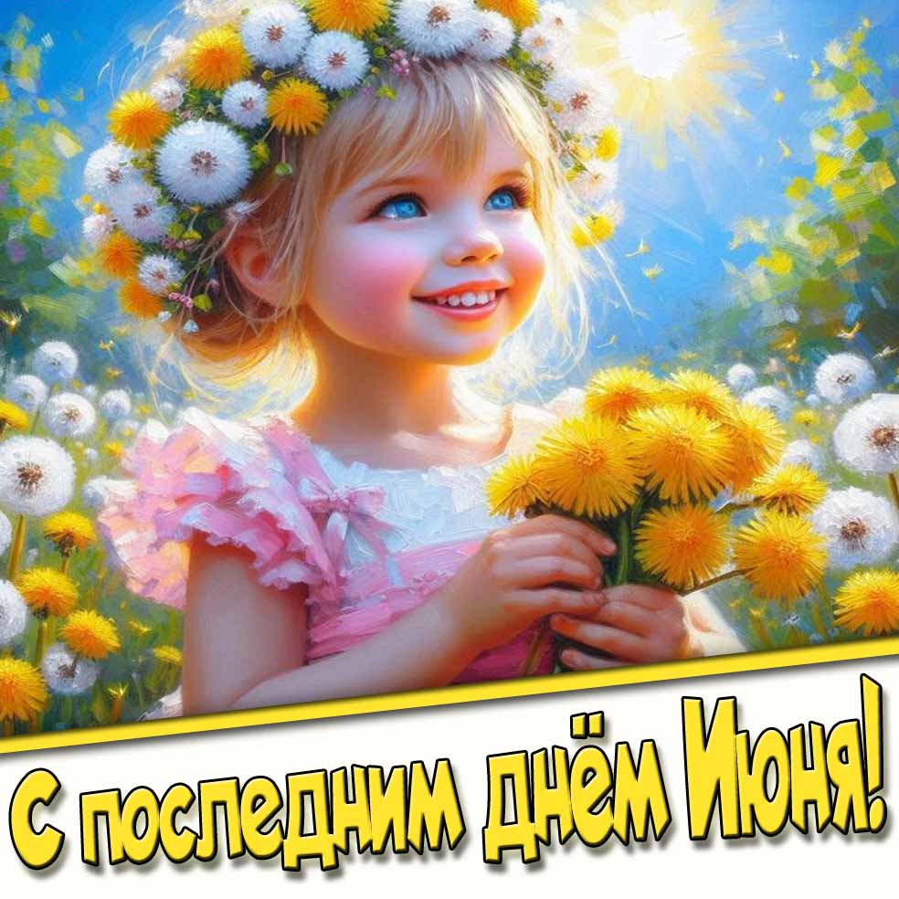 Красивая открытка с последним днём Июня
