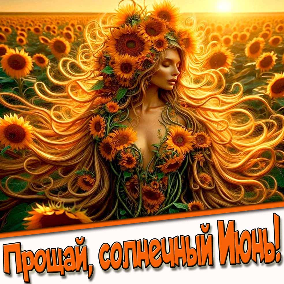 Прощай, солнечный Июнь! - красивая открытка