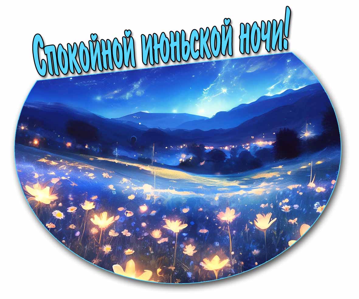 Красивая открытка спокойной июньской ночи