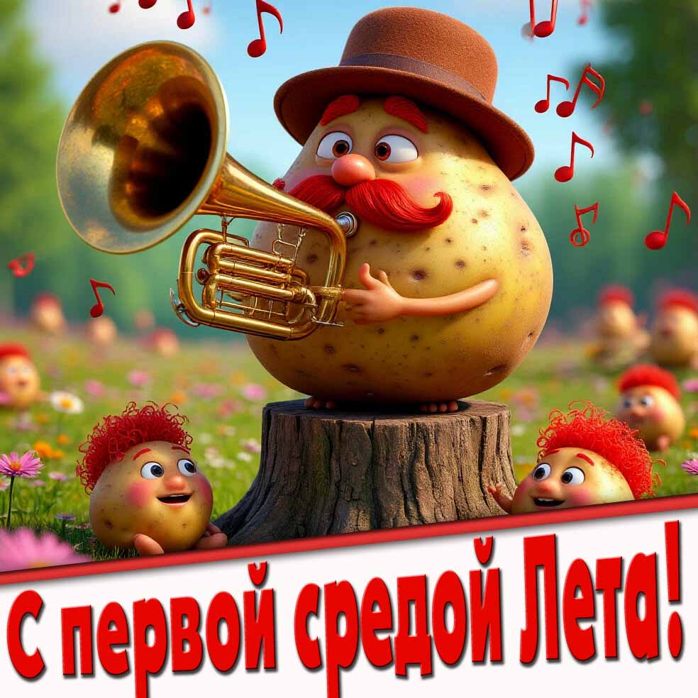 Смешная открытка с первой средой лета