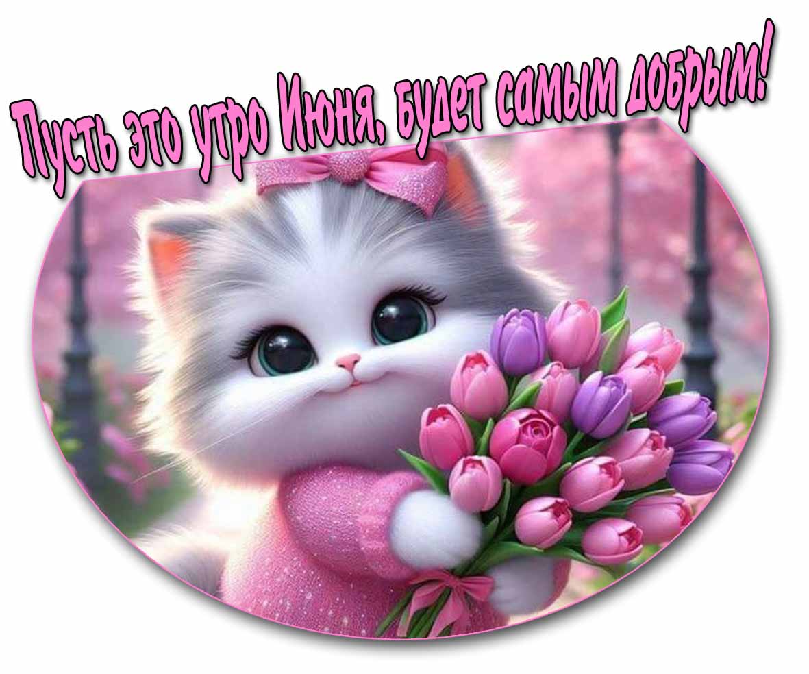 Пусть это утро Июня, будет самым добрым! - открытка пожеланием