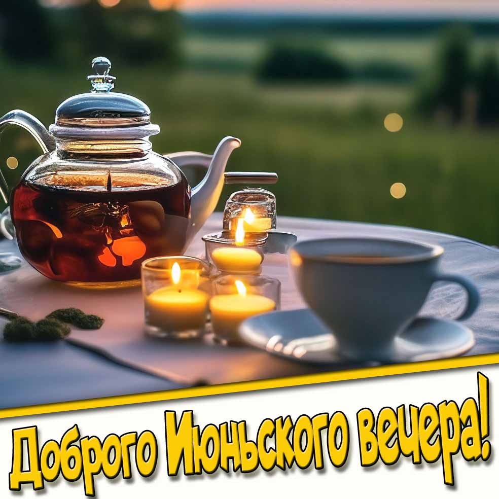 Доброго Июньского вечера! - открытка с чаем