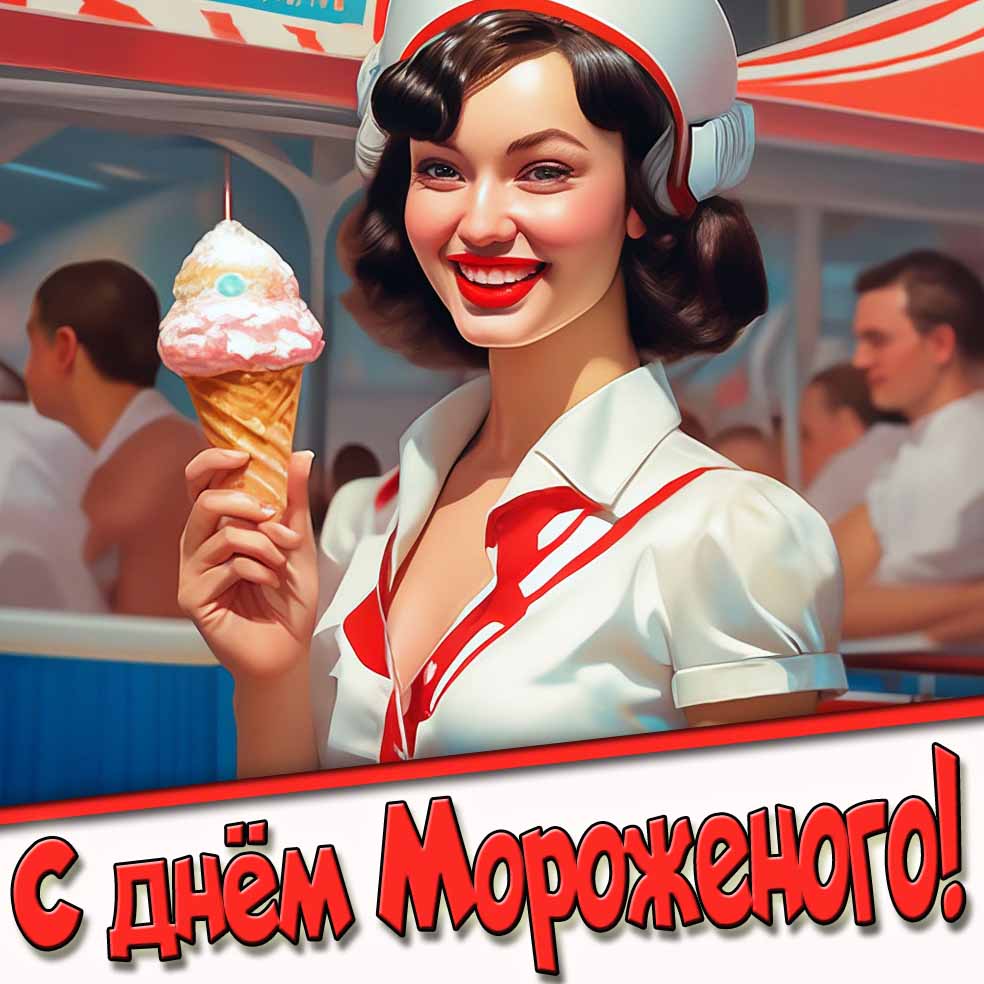 С днём мороженого! - картинка с девушкой