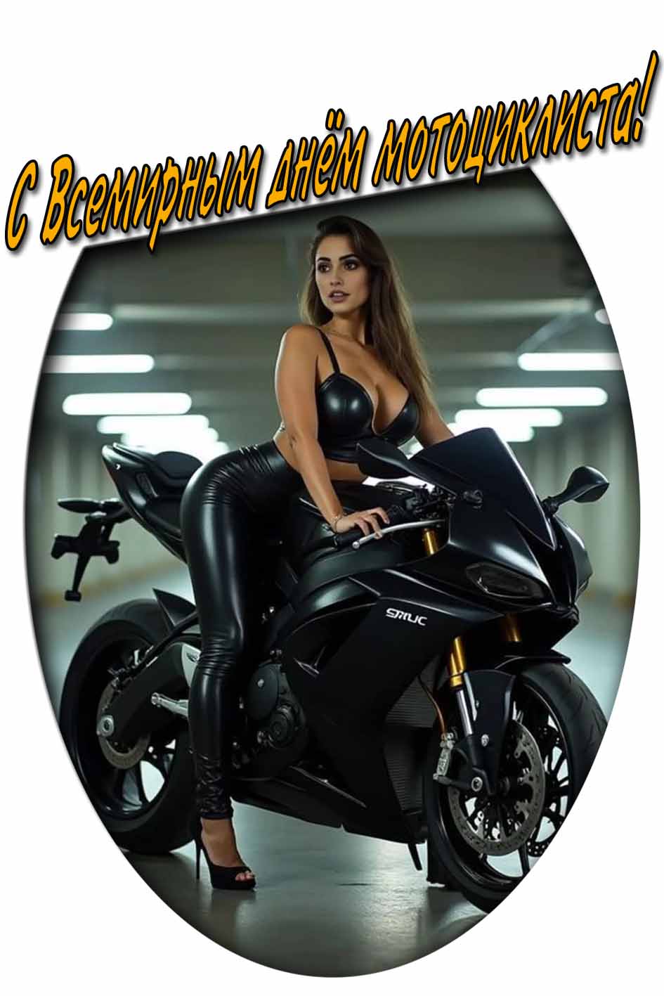 С Всемирным днём мотоциклиста! - картинка с горячей красоткой