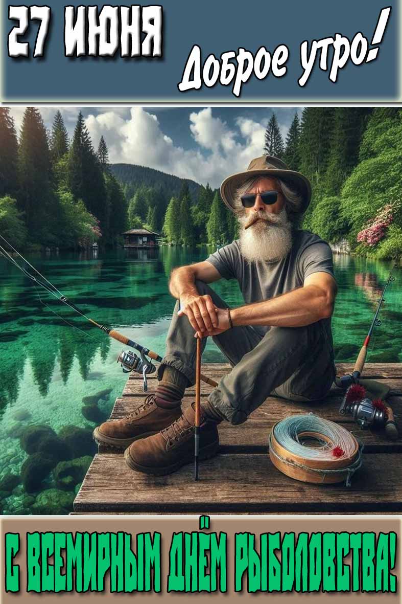 Красивая картинка "27 Июня доброе утро! С Всемирным днём Рыболовства!"