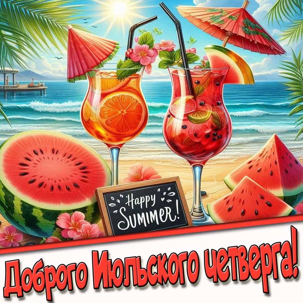 Красивая открытка доброго Июльского Четверга