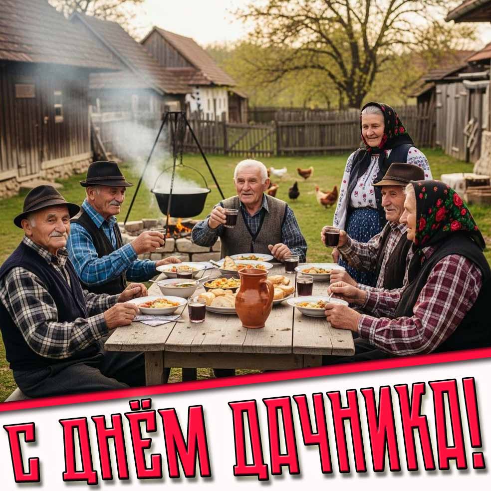 Открытка ко дню дачника