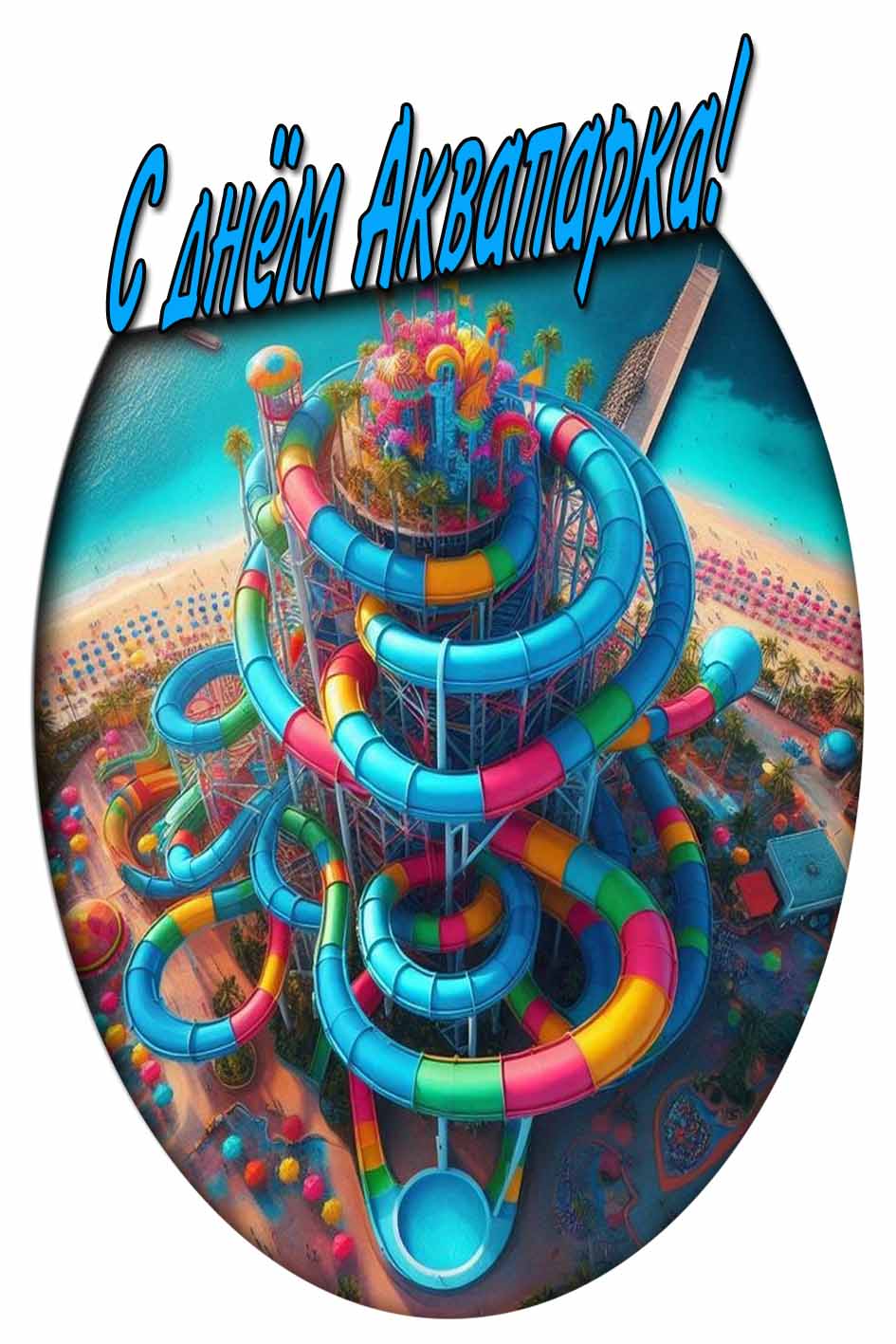 С днём Аквапарка! - красивая открытка