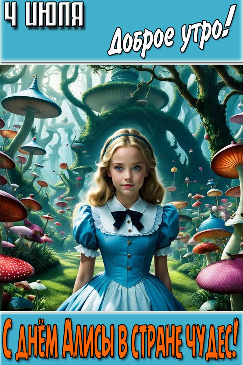 Картинка "4 Июля доброе утро! С днём Алисы в стране чудес!"
