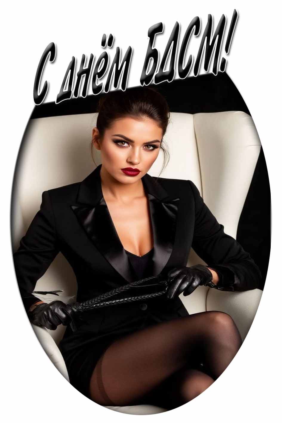 С днём БДСМ! - открытка со строгой девушкой