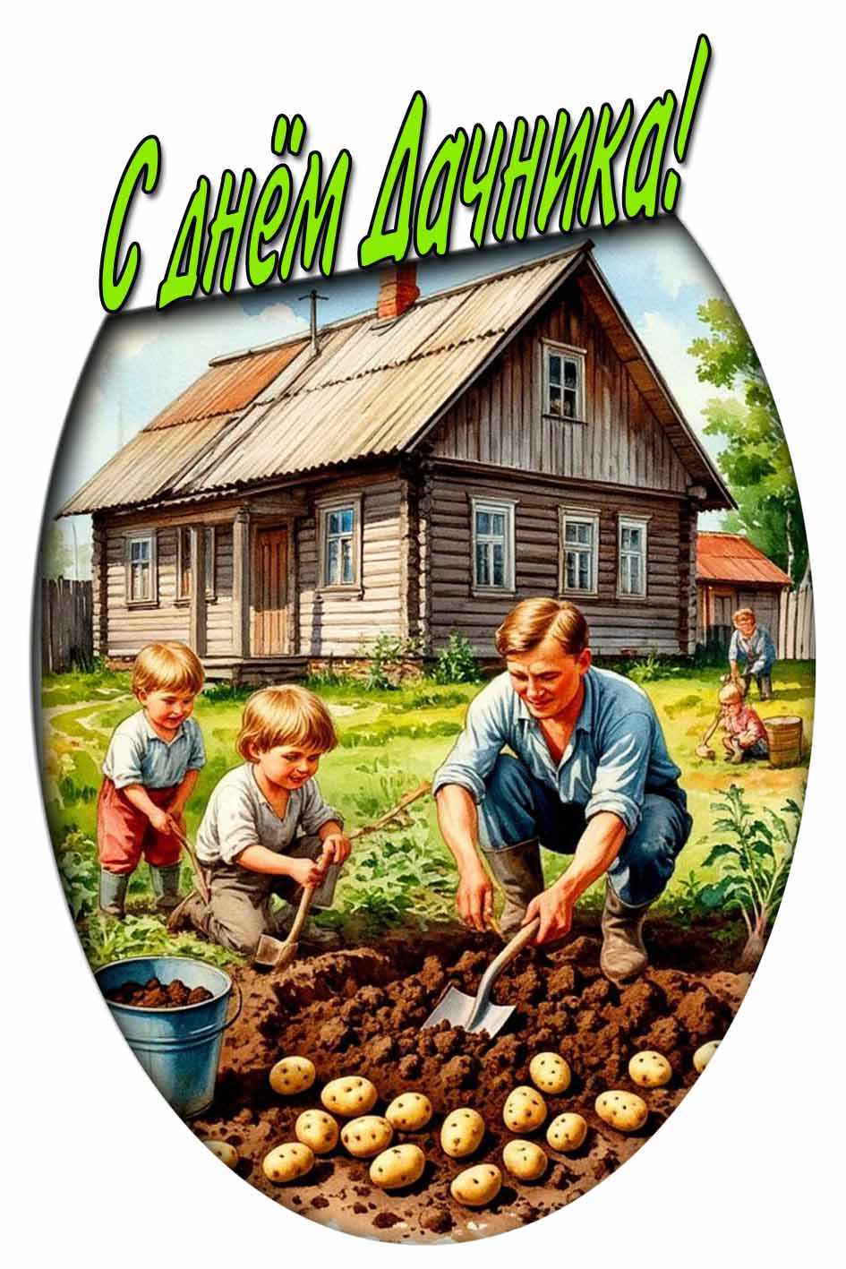 Красивая картинка с днём дачника