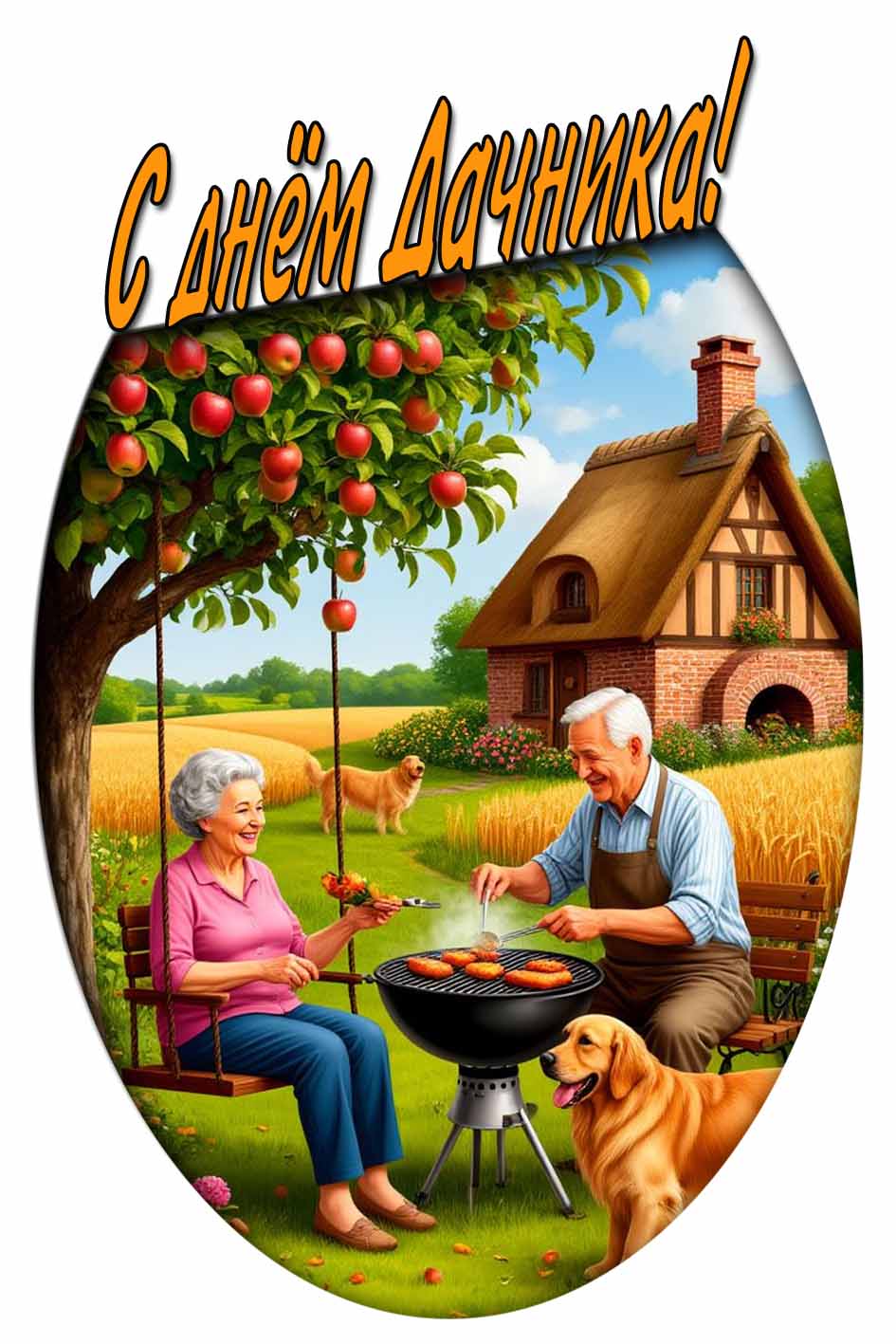 С днём дачника! - картинка для дедушки и бабушки