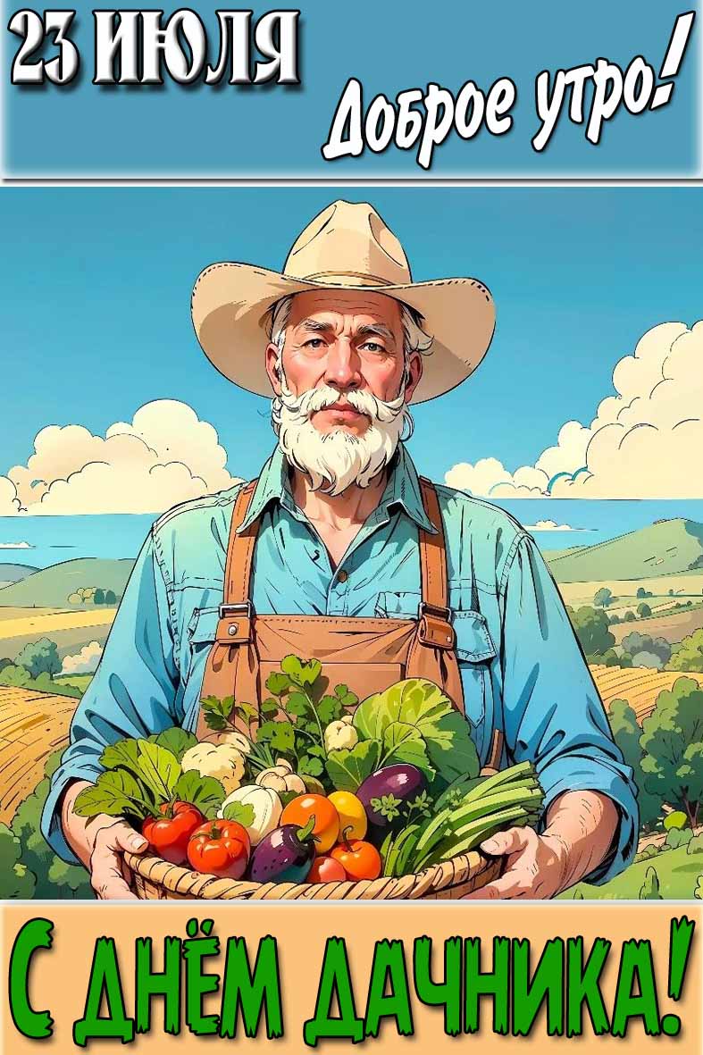 Красивая картинка "23 Июля доброе утро! С днём дачника!"