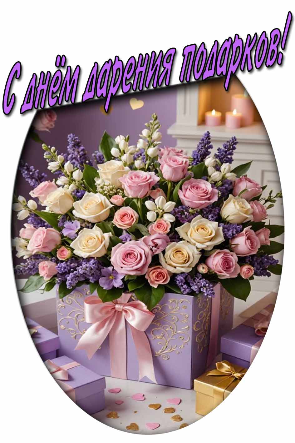 С днём дарения подарков! - картинка с цветами