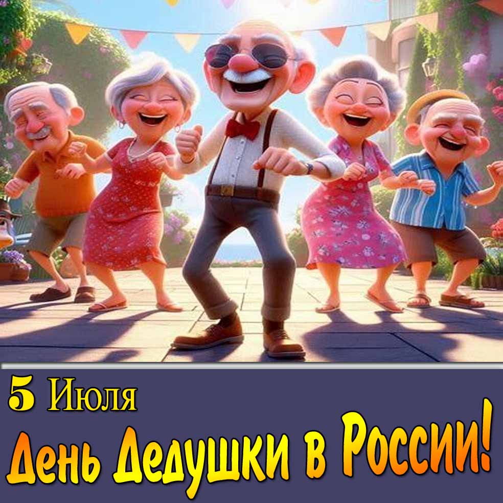 Смешная картинка 5 Июля день дедушки в России