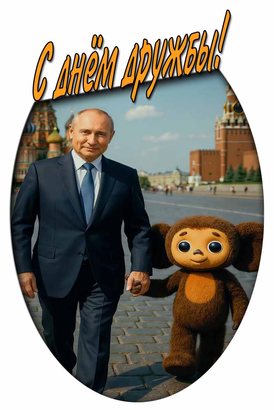 С днём дружбы! - прикольная картинка от ИИ