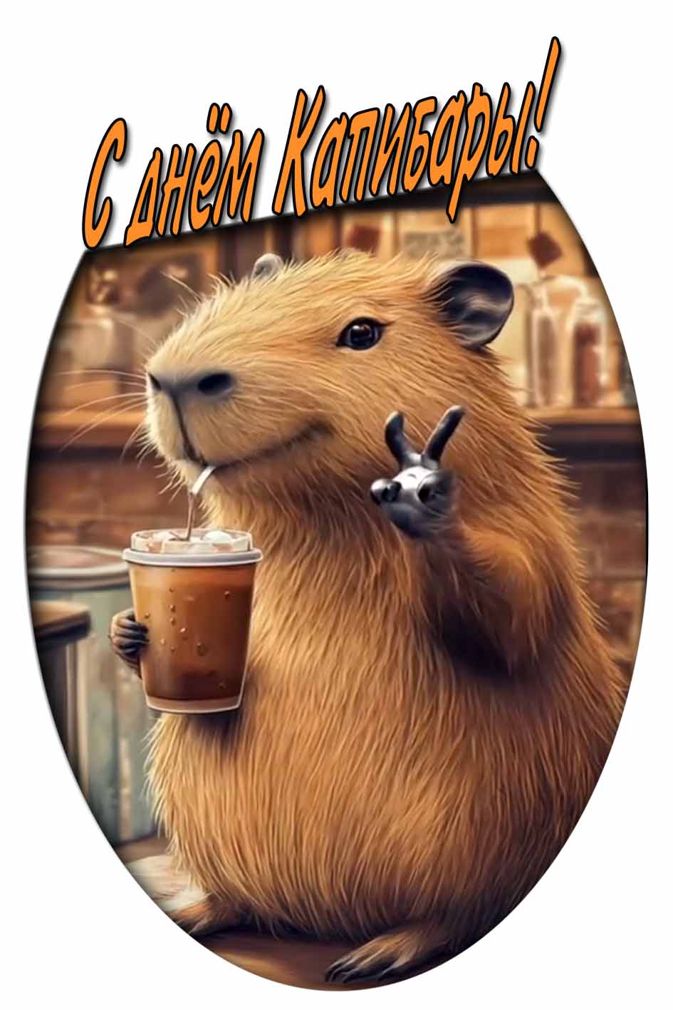 С днём капибары! - прикольная открытка
