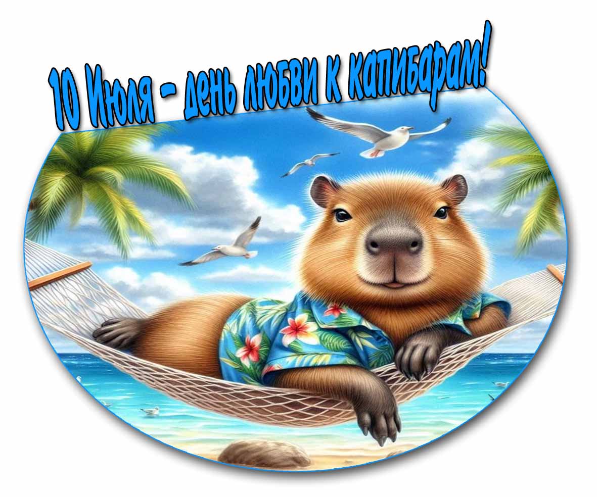Картинка 10 Июля - день любви к капибарам