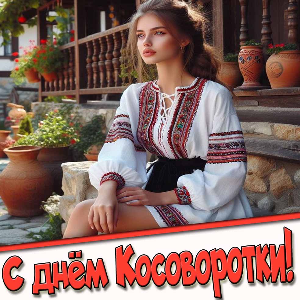 С днём косоворотки! - картинка с красивой девушкой