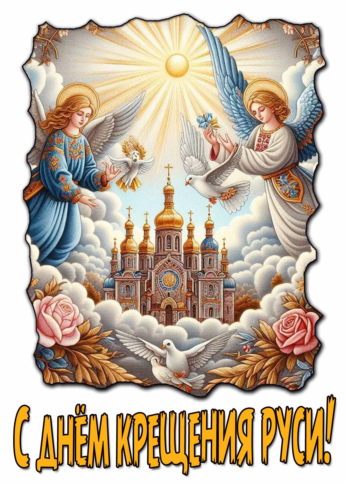 Красивая открытка с днём крещения Руси