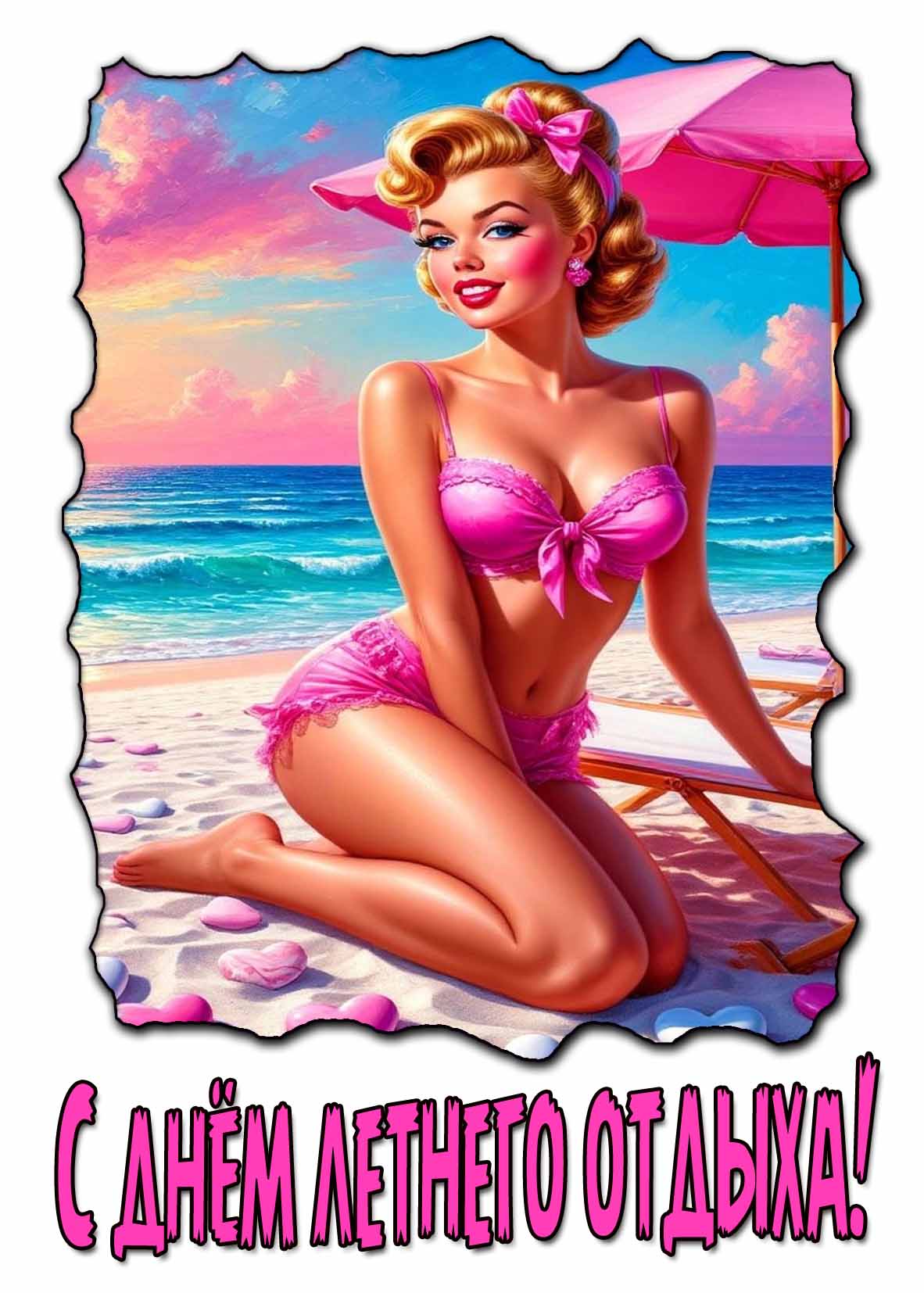 Красивая открытка с днём летнего отдыха