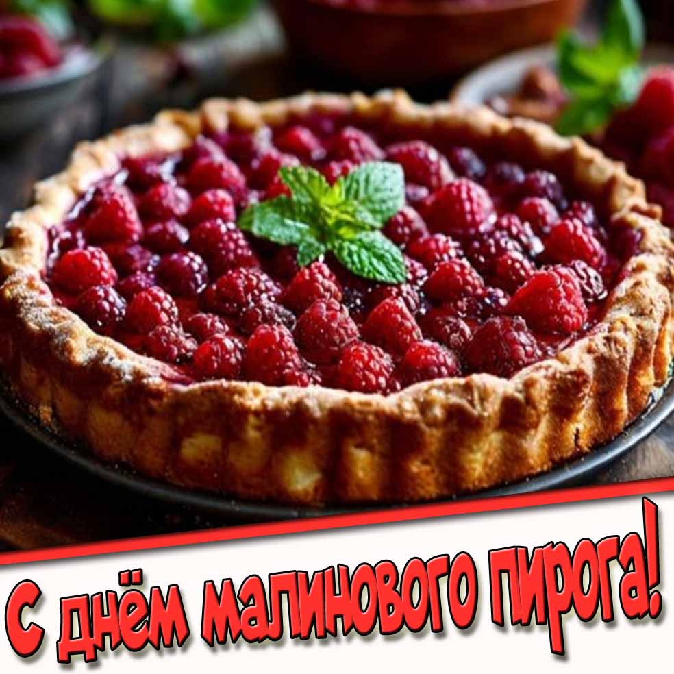 С днём малинового пирога! - красивая картинка