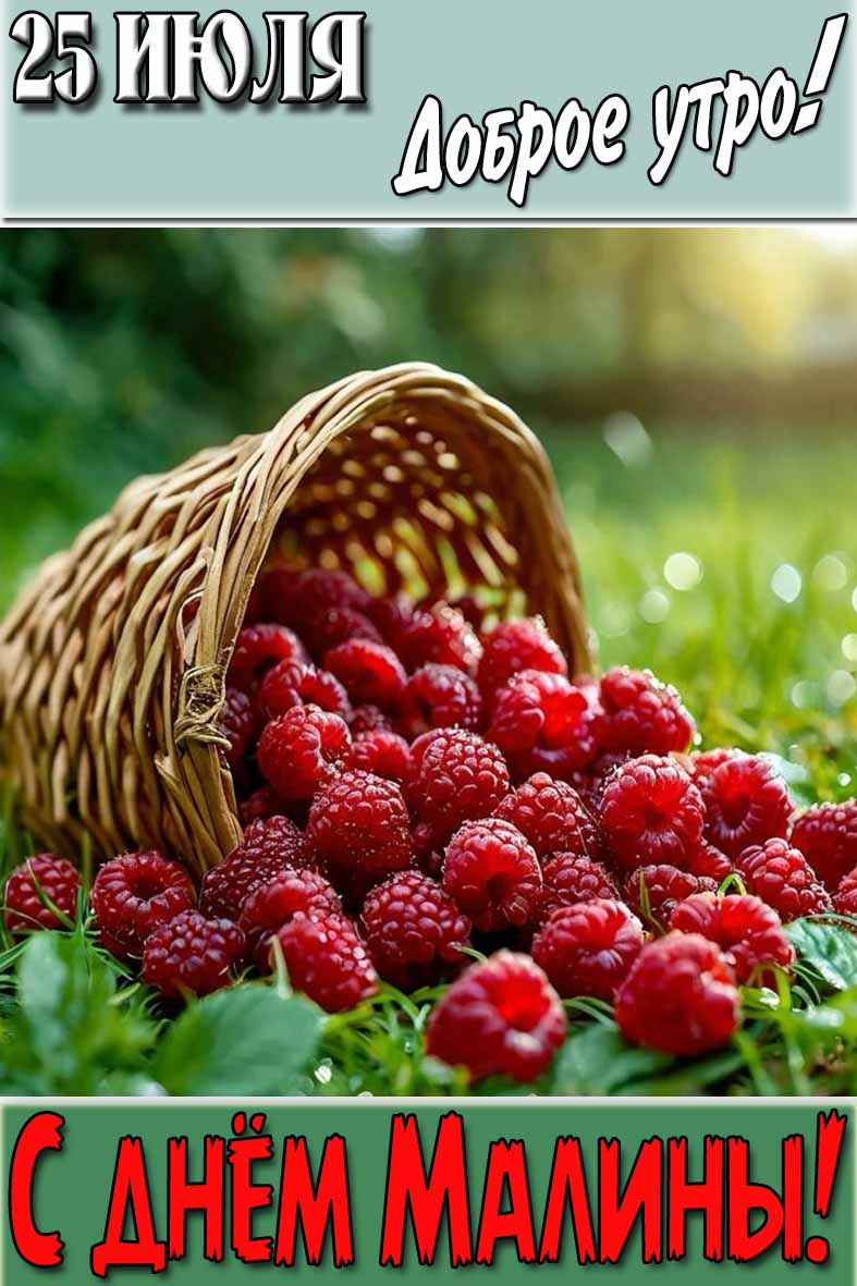 Открытка "25 Июля доброе утро! С днём Малины!"