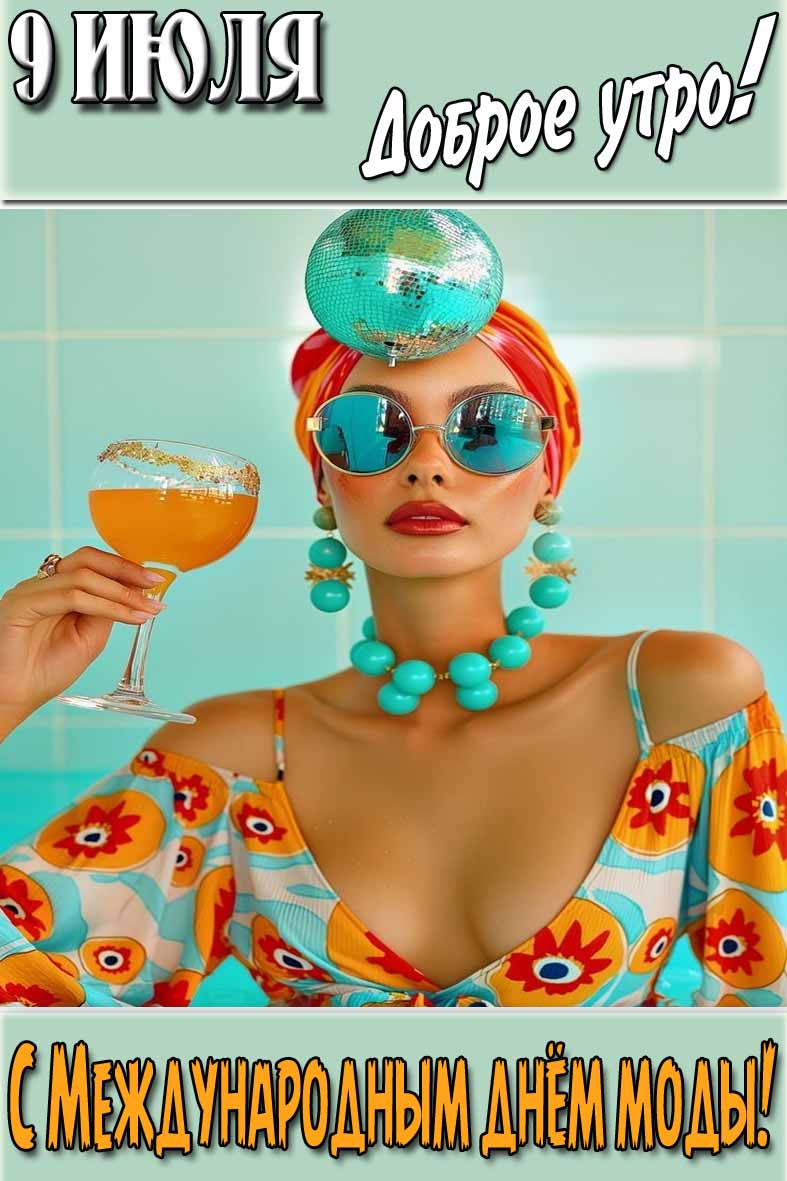 Открытка "9 Июля доброе утро! С Международным днём моды!"