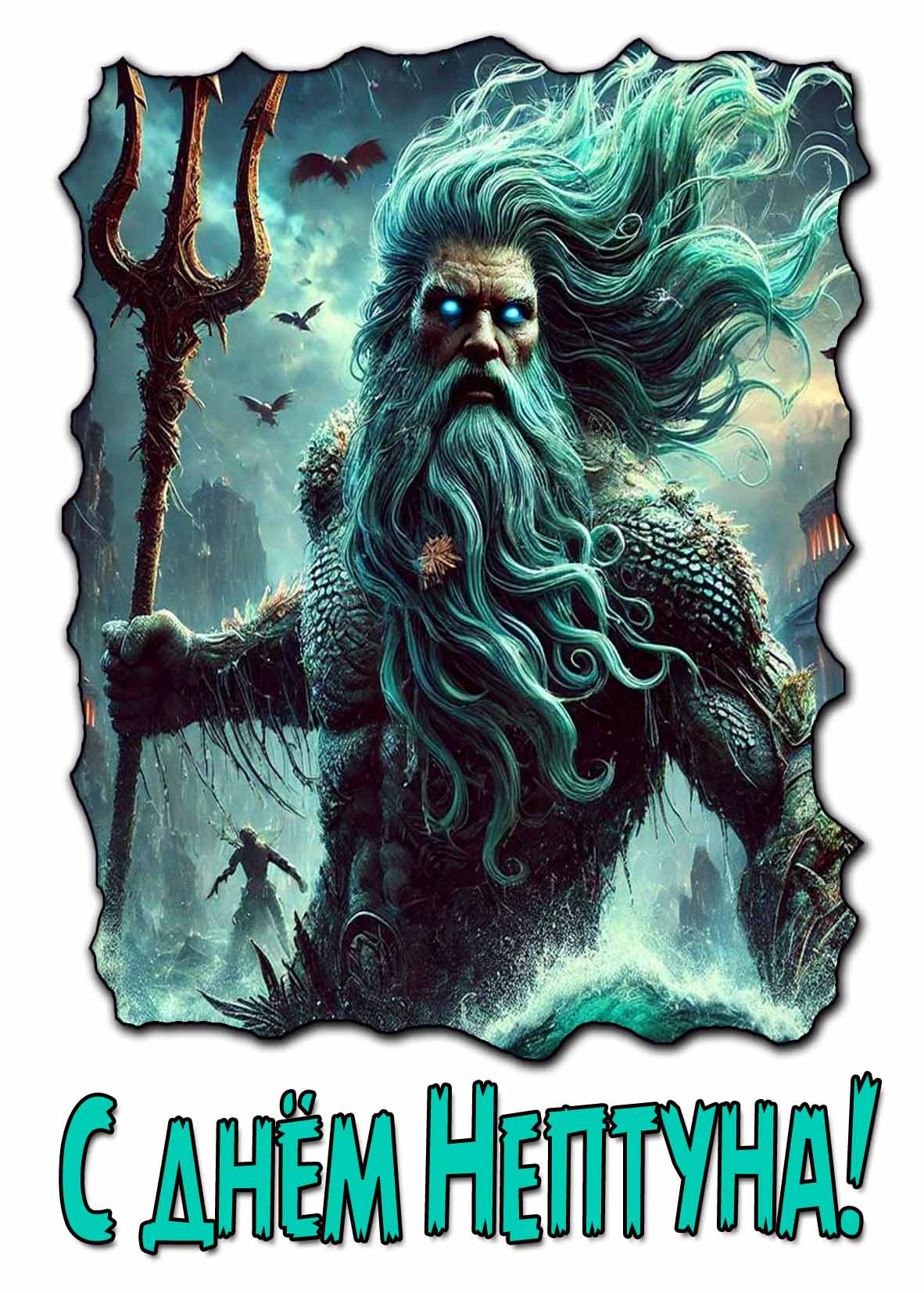 Красивая открытка с днём Нептуна