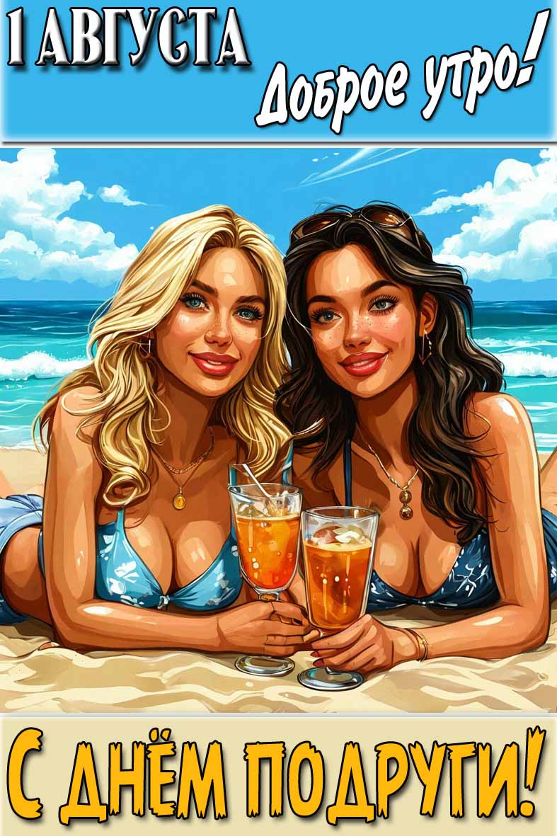 Красивая летняя картинка "1 Августа доброе утро! С днём подруги!"
